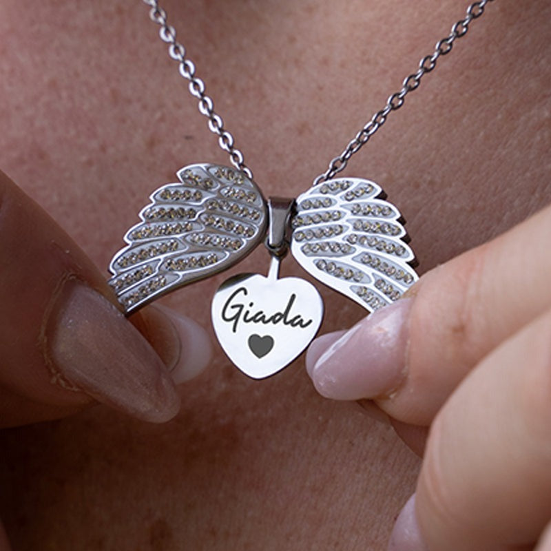 My angel necklace with custom engraving