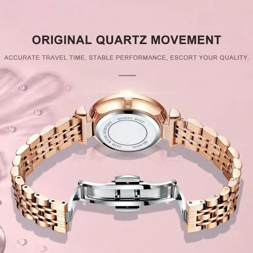 Luxury Diamond Quartz Wristwatch